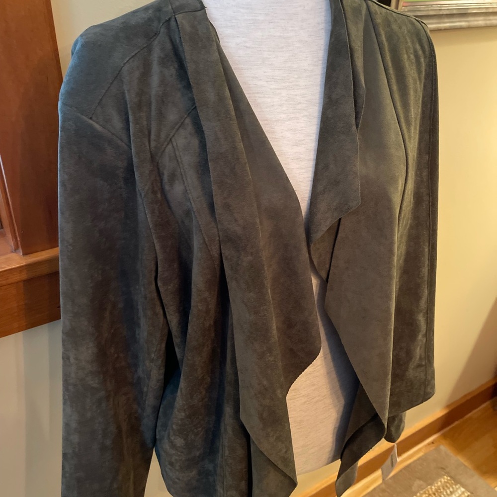 BLANKNYC x Anthropologie Westley Sueded Waterfall Jacket 1X Green NWT 1X Moto